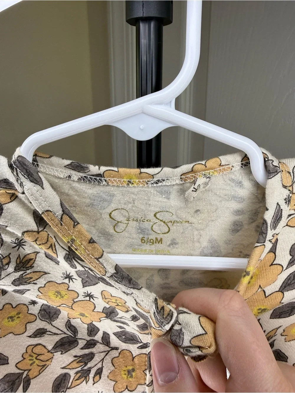 Jessica Simpson Yellow Floral Footed One-Piece